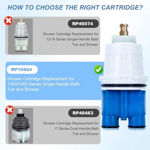 RP19804 Delta Shower Cartridge Replacement for Delta 1300/1400 Series Single Handle Bath Tub and Shower Valves,Fits Delta Select Monitor Valves,Delta RP19804 Cartridge(1993-2007) 1 PCS