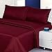 Millenium Linen King Size Bed Sheet Set - Burgundy - 1600 Series 4 Piece - Deep Pocket - Cool and Wrinkle Free - 1 Fitted, 1 Flat, 2 Pillow Cases