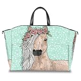 Diaper Bag with Stroller Straps, Cute Flower Horse Large Baby Bags for Working Moms Floral Horse Tra
