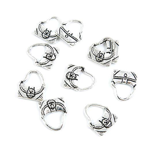 65 PCS Antique Silver Plated Jewelry Making Charms Supplies Crafting