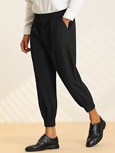 Lars Amadeus Cropped Pants for Men's Pleated Front Tapered Chino Pants Formal Dress Trousers2