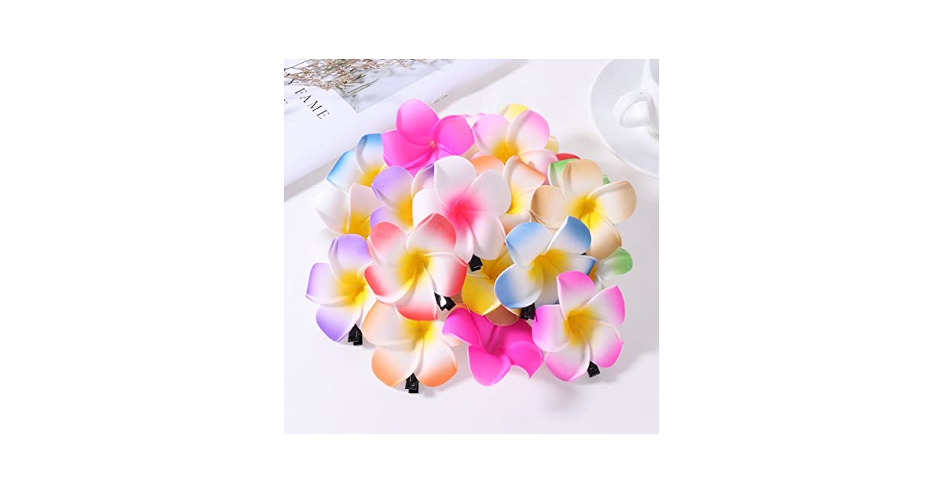 #1239-2　新品　8個　ヘアクリップ　髪飾り　プルメリア　パープル/ホワイト 楽天市場】プルメリア ヘアクリップ 5cm S ヘアアクセサリー