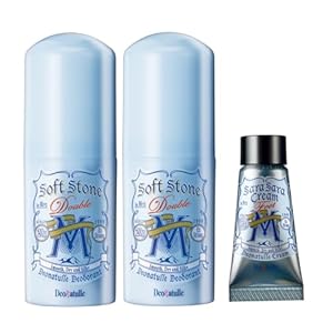 【Amazon.co.jp限定】 【医薬部外品】 デオナチュレ 男ソフトストーンW 男性用 ワキ用 直ヌリ 制汗剤 スティック ×2個+おまけ付き