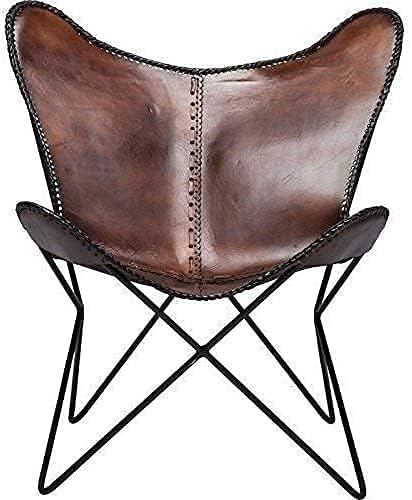 Orbit Art Gallery Vintage Leather Butterfly Chair, Leather BKF, Living Room Luxury, Relaxing Chair Full Chair Black Leg 1