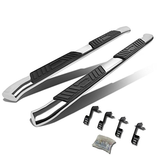 5 Inches Curved Side Step Nerf Bar Running Board Compatible With Ford F-250 350 450 550 Super Duty Extended Cab 99-16, Stainless Steel, Polished Chrome #TOP9