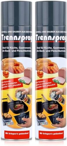 2 x 600ml Boyens Back Trennspray - Zum Grillen Braten & Backen - Antihaftspray Non Stick Spray für Grillroste Plancha und Teppenyaki Grills Sandwich Maker Kontaktgrill Back- und Auflaufformen