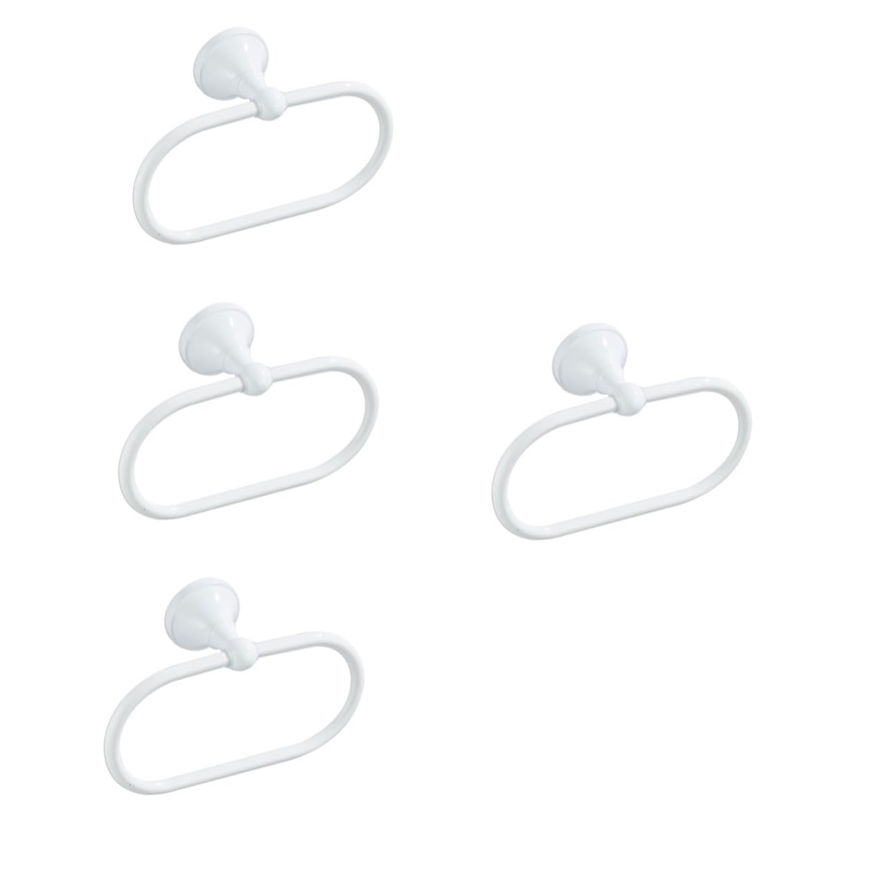 Housoutil Lot De 4 Porte-Serviettes De Salle De Bain Blancs Montage Mural Robustes Design Élégant Peu Encombrants