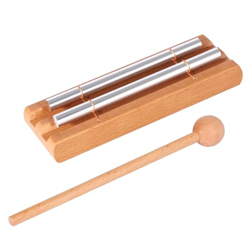 LIEKE 2 Tone Hand Chime Bell Instrument for Meditation Sound Healing, Classroom Chime Management Tool for Teachers