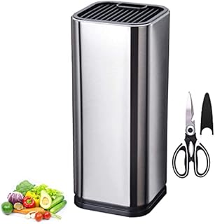 Universal Knife Block - Detachable Stainless Steel Knife Holder Stand for Easy Cleaning - Knife Holder for Safe, Space Saver Knives Storage - Unique Slot Design to Protect Blades with Scissors