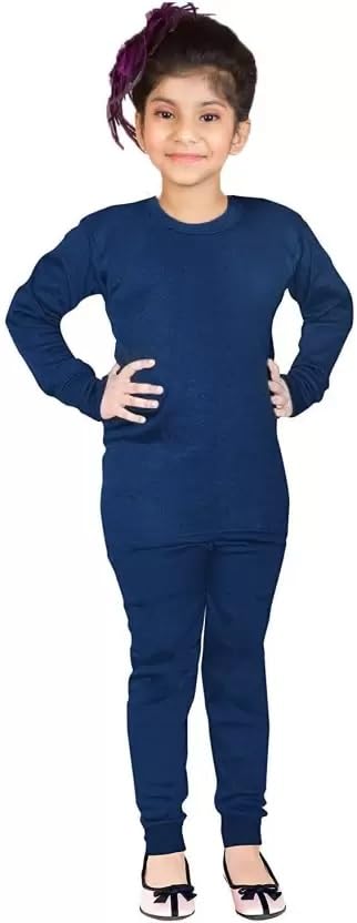 Image of Boy Brown::Blue Thermal Top Pajama Set Round-Neck, Full Sleeves Winter Wear Suit for Infants 100% Warm, Kids, Girls, Boys,Baby Boys Pack of 2 OTKID598