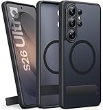 SIXBOX Coque pour Samsung Galaxy S26 Ultra avec Support, Compatible avec MagSafe, Protection Camera, Antichoc Magnétique Case, Militaire Mat Translucide Silicone Étui Samsung S26 Ultra 6,9