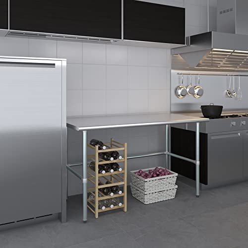 Amgood Stainless Steel Work Table Open Base | Nsf | Laundry Garage Utility Bench (60" Long X 30" Deep) #TOP7