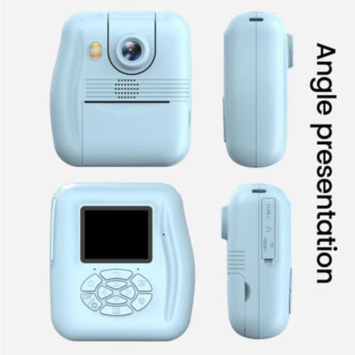 Impresora portátil para niños azul mini cámara digital SLR con papel térmico y pegatinas 6