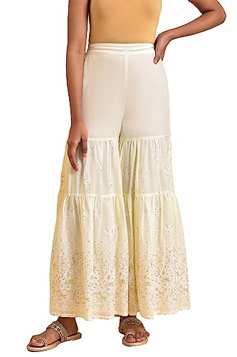 Image of W for Woman W Pure Cotton Strechable Sharara for Women | Pure Cotton Sharara for Women