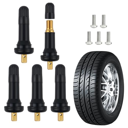 VKQTS 5PCS 20008 TPMS Valve Stem Replacement Kit Snap-in Tubeless Valve Stems Compatible with Buick Cadillac Chrysler Tire Valves Stems Car Accessories for Tire Pressure Monitor