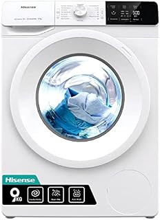 Hisense WFGE90141VM 60cm Freestanding 9 KG Front Load Washing Machine - 1400 RPM - Steam Cleaning - 20' Quick Wash - Inverter Motor - White