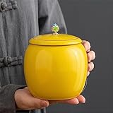 Caddy de té de cerámica Cañas Selladas Selladas Caja de Almacenamiento Redonda de café