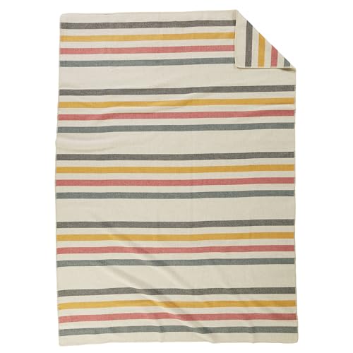 Pendleton Eco-Wise Easy Care Wool Blanket Twin 66" x 96" - 100% Wool with Whipstitch Binding, All Season, Washable, Soft and Durable Blanket for Home and Outdoor Adventures -Vintage Glacier