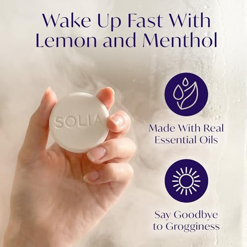 Image of Solia Energizing Citrus Menthol Shower Steamers 15-Pack - Patent-Pending Real Essential Oil Menthol Shower Steamer Bombs, Spa Steamers Aromatherapy Selfcare Bath Gifts for Women, Individually Wrapped