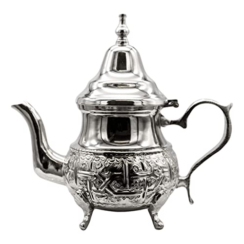 Alibabashop - Marokkanische Teekanne im Marakkesch Design - Tee Kanne ideal für traditionell orientalische Getränke (350ml - Motiv 1) Cover