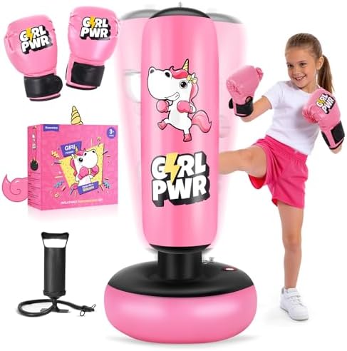 Inflatable Punching Bag, 66" Inflatable Boxing Bag for Kids with ...