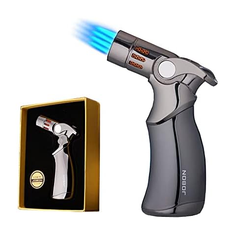 Facaler Torch Lighter 4 Jet Flame Butane Lighter Refillable Windproof Gas Lighters, Gift Box Included (Without Gas) Cover