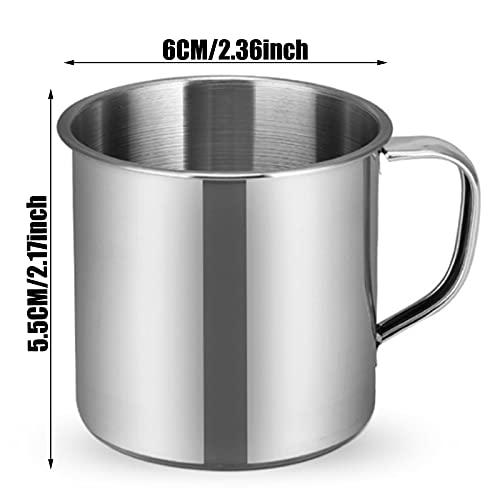 Stainless Steel Coffee Cup With Handle 6 Pcs Camping Cup 4Oz Stainless Steel Espresso Cups 2.362.17Inch Metal Shot Glasses Tea Mug Cup Tea Party Great For Outdoor Events Picnics Party #TOP1