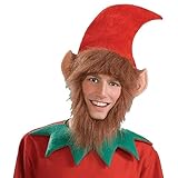 Forum Novelties Men's Costume Elf Hat with Ears Hair and Beard