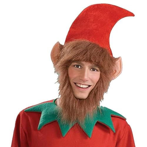 Forum Novelties Men's Costume Elf Hat with Ears Hair and Beard