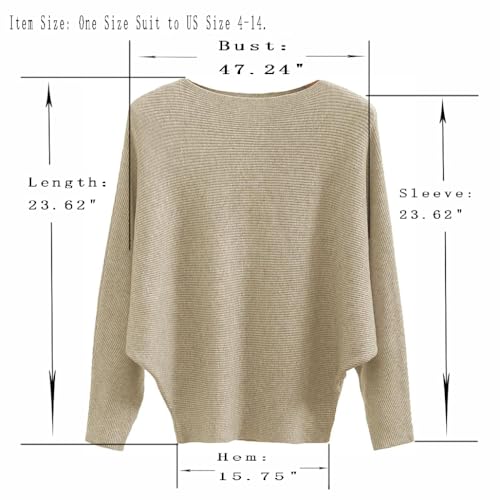 GABERLY Boat Neck Batwing Sleeves Dolman Knitted Sweaters and Pullovers Tops for Women4