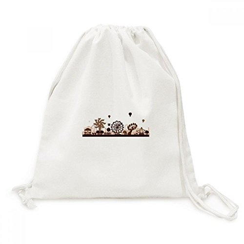 Toile drawstring backpack sac de voyage léger avec cordon de serrage noir