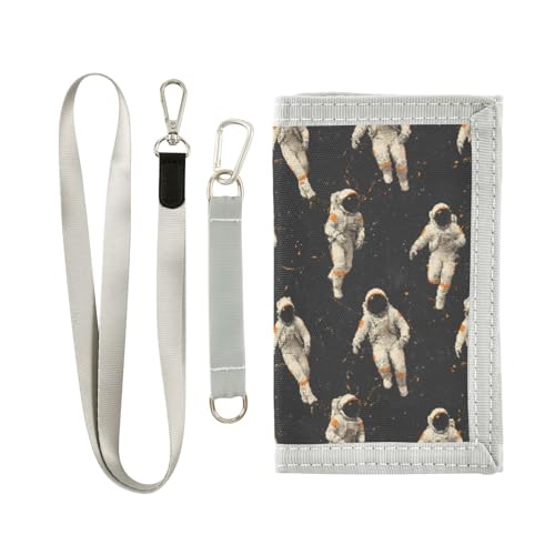 ALAZA Kids Wallets for Boys Girls Toddler Trifold Wallet Children Small Astronauts with Zipper Coin Pocket