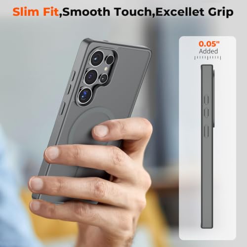 Image of AIBEX Back Cover for Samsung Galaxy S25 Ultra| Slim Case with Wireless Charging Support | Anti-Scratch, Shockproof, Anti-Fingerprint & Lightweight Military-Grade Protective Cover - Grey