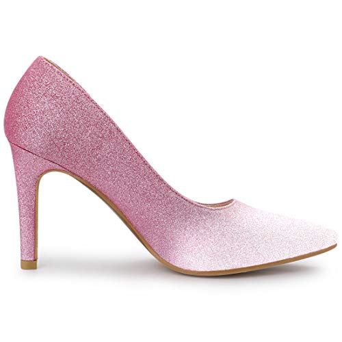 Allegra K Women's Party Glitter Stiletto Pink High Heels Pumps - 6.5 M Us #TOP6