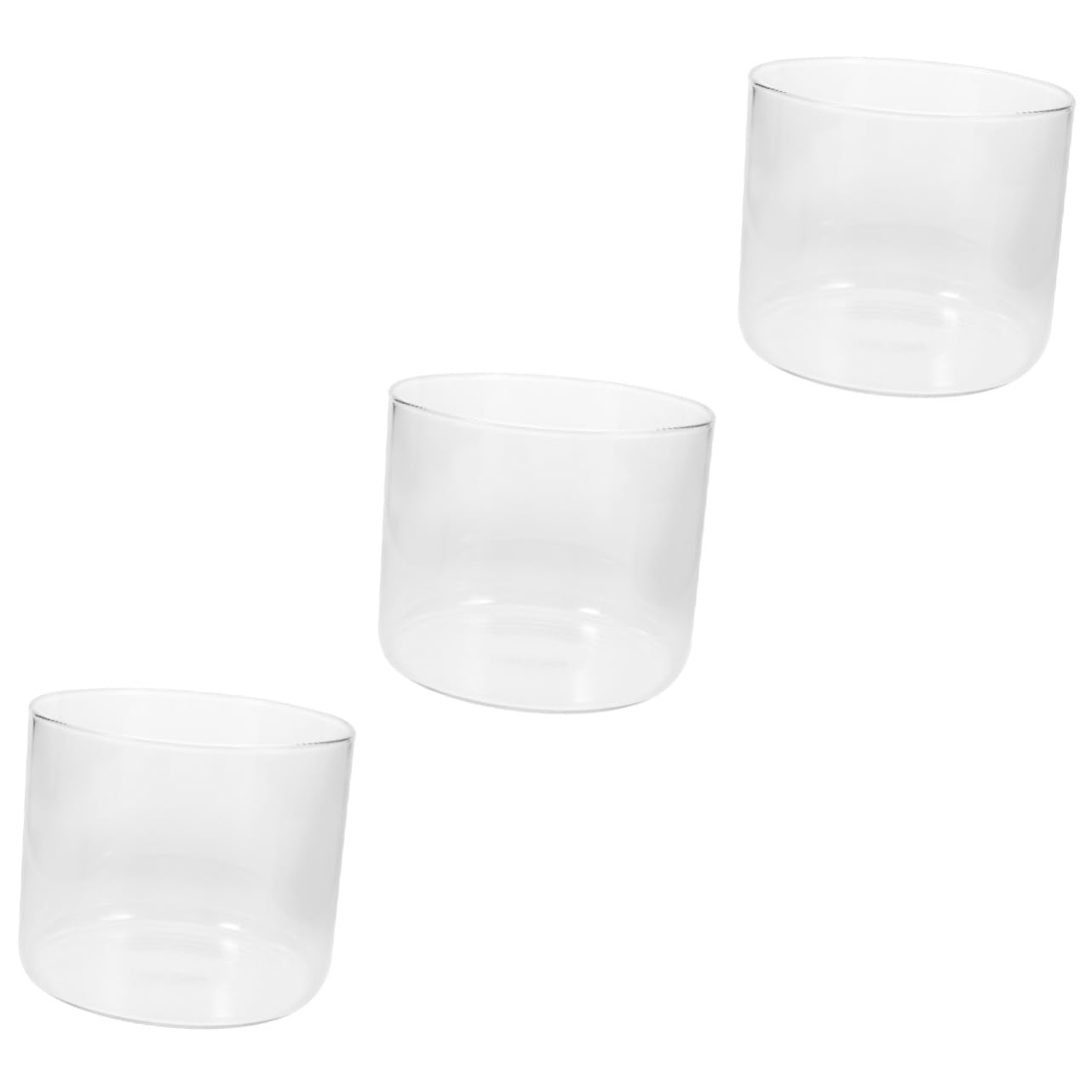 Happyyami 3 Piezas pequeña pecera Tanque de terrario florero Tanque de Peces de Colores Acuario pequeño pecera Redonda Acuario de Cristal pecera de Cristal Vidrio de Alto borosilicato