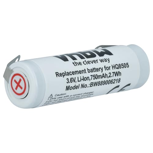 vhbw Batería Compatible con Philips Norelco RQ1095, RQ1250, RQ1090, RQ1280, RQ1290, RQ1260 afeitadora (750 mAh, 3,6 V, Li Ion)