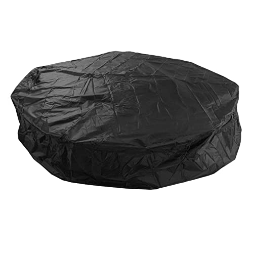 Round Patio Furniture Covers, Outdoor Furniture Cover Waterproof, Wind Dust Outdoor Table Cover, Patio Set Table Cover (Black)