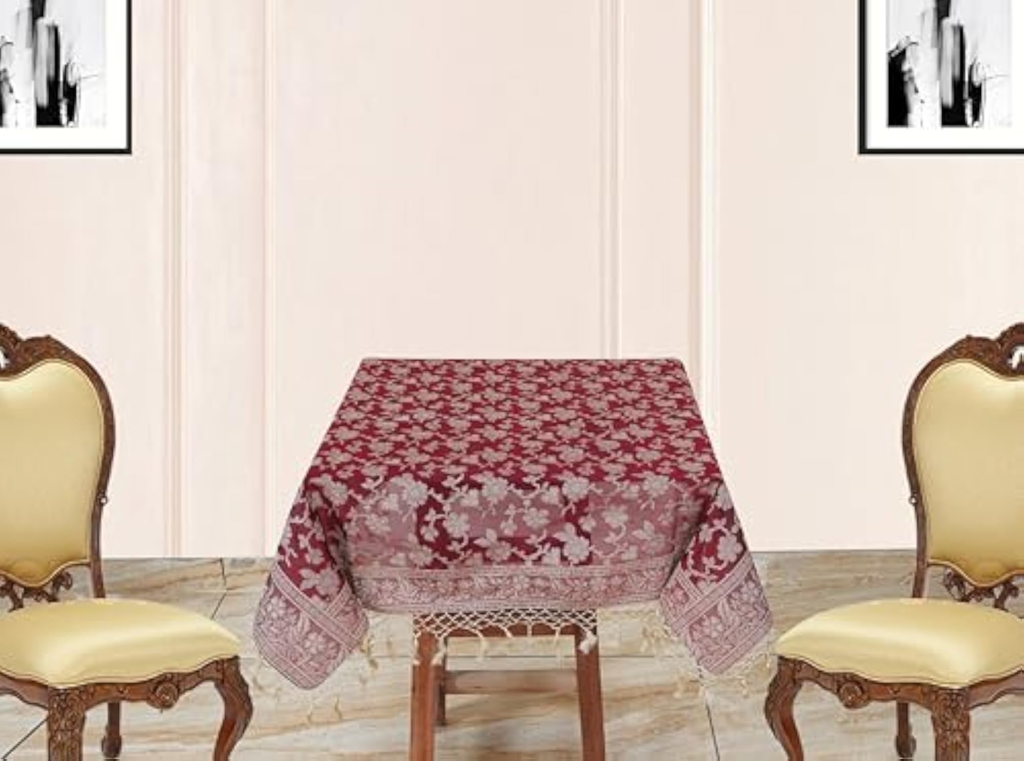 Kora Cutwork Jacquard Silk Table Cloth, 44 x 44 Inches