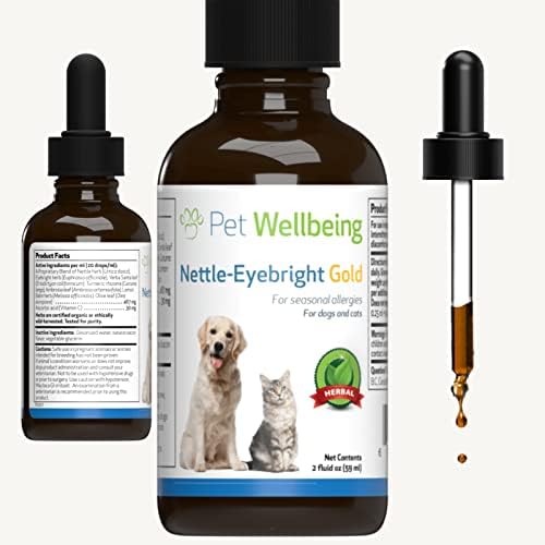 Pet Wellbeing Nettle-Eyebright Gold for Cats - Vet-Formulated - Seasonal Sneezing, Itching, Watery Eyes - Natural Herbal Supplement 2 oz (59 ml)