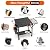 Pizza Oven Table for Ooni Pizza Ovens, Grill Cart Table with Topping Station, Pizzas Stands with Wheels, Expansive Countertop Pizzas Oven Accessories for Party Fits Blackstone Ninja Cuisinart Gozney