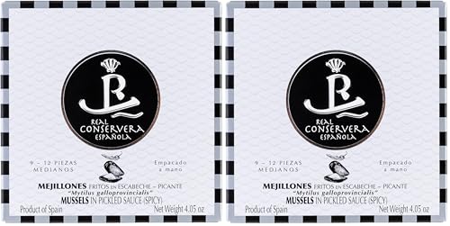 Conservas Real Conservera Española Mejillones en Escabeche 09/12 Picantes RO120 (Paquete de 2)