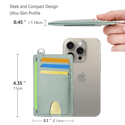 Image of Mayski Slim Wallet, Credit Card Holder for Women, Minimalist Front Pocket RFID Blocking Card Cases, Small Wallet Women Men(Cross Green)
