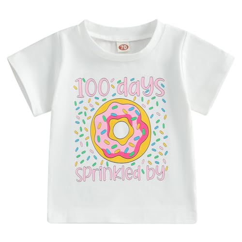 Canis Kids Toddler Little Boys Girls 100 Days of School T-Shirt 100 Days Sprinkled by Donut Celebration Student Shirt