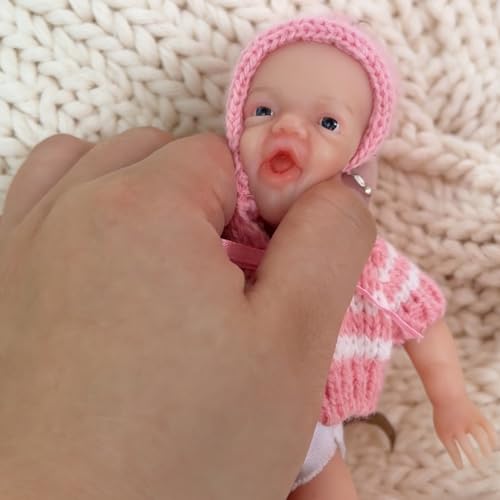 Muñeca Reborn Bebé Silicona Mini 15 cm Realista miniatura 2