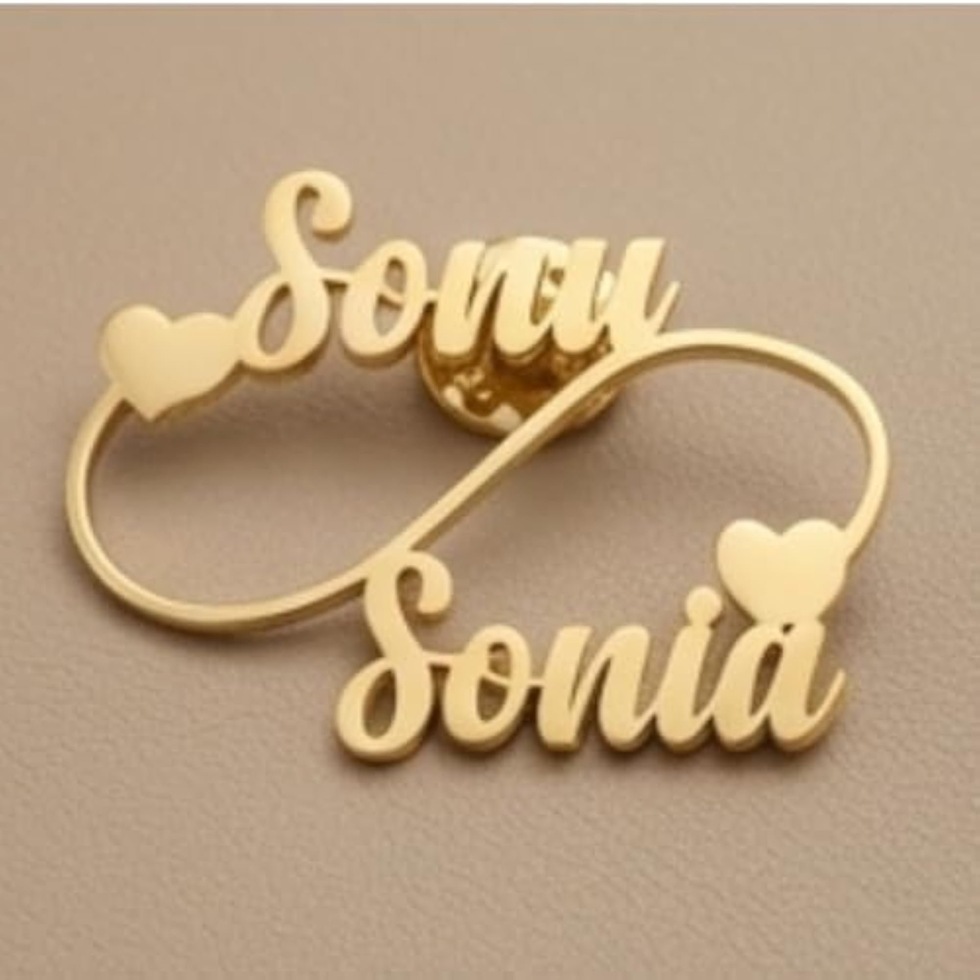 Personalized Infinity Couple Name Brooch