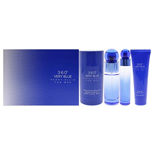 Reviews de Perry Ellis Blue . 42 Perry Ellis 360 Very Blue For Men 4 PCS Eau De Toilette Gift Set