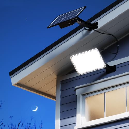 JACKYLED 1000 Lumens 299 LED Solar Lights Outdoor Bright Solar Dusk to Dawn Light with 4000mAh Battery, IP65 Waterproof Outdoor Solar Powered Security Flood Light for Wall Porch Shed Barn thumbnail 2