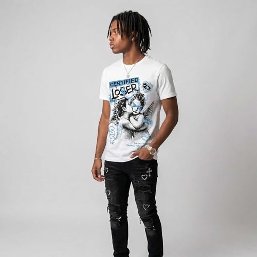 Image of DopeSkill Graphic Tee Streetwear Hip Hop Hypebeast Street Style Crew Neck Unisex T-Shirt Sneaker Colour Matching Shirts Angel