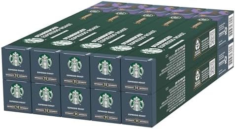 STARBUCKS Espresso Roast by Nespresso, Dunkle Röstung, Kaffeekapseln 10 x 10 (100 Kapseln)