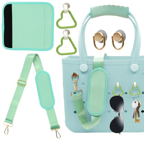 Image of LBU Strap for Bogg Bag Accessories with Handle Wrap, Detachable Shoulder Pad, 2Pcs Key Holders Adjustable Crossbody Shoulder Strap Wrap for XL /Medium /Small Rubber Tote Beach Bog Bags